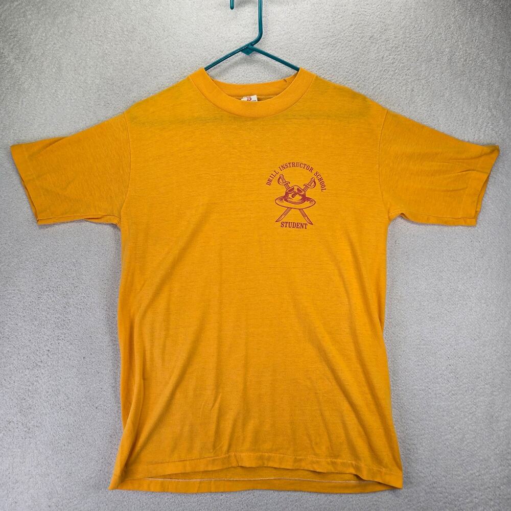 Vintage Marines Drill Instructor School Student T-Shirt Mens L Single Stitch 80s